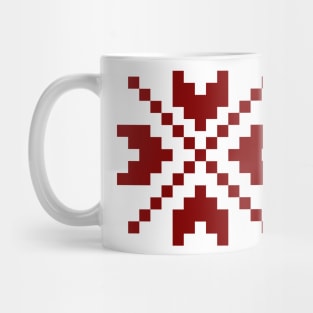 Red geometric ornament Mug